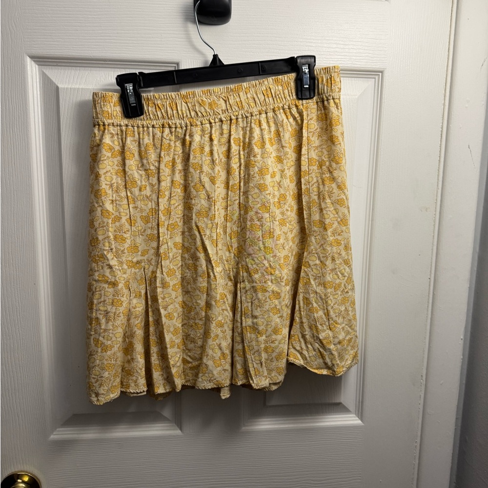 Madewell‎ Yellow Floral Skater Skirt